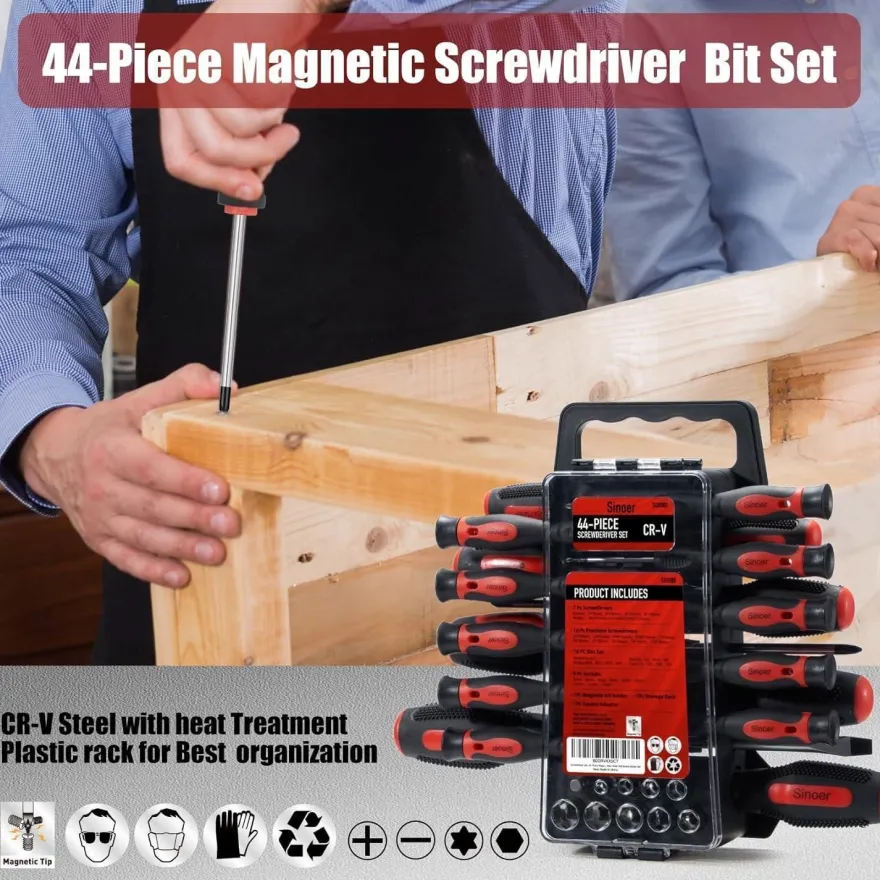 Sinoer 44-teiliges Magnetschraubendreher-Set mit Präzisionsschraubendrehern