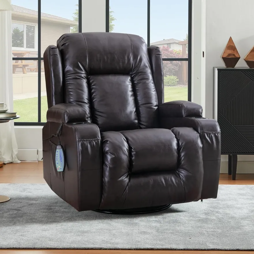 Situray Manuell Verstellbarer Relaxsessel mit Heizung, 360° Drehbar, bis 150