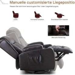 Situray Manuell Verstellbarer Relaxsessel mit Heizung, 360° Drehbar, bis 150