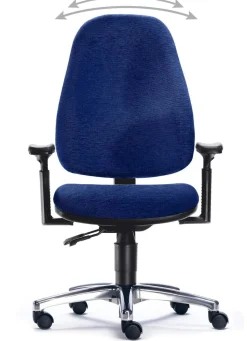 Sitwell Steifensand Fitness Büro + Homeoffice Stuhl mit Hartbodenrollen Blau