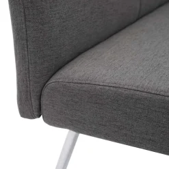 Sitzbank HWC-G55, Esszimmerbank Bank, Stoff/Textil Edelstahl gebürstet