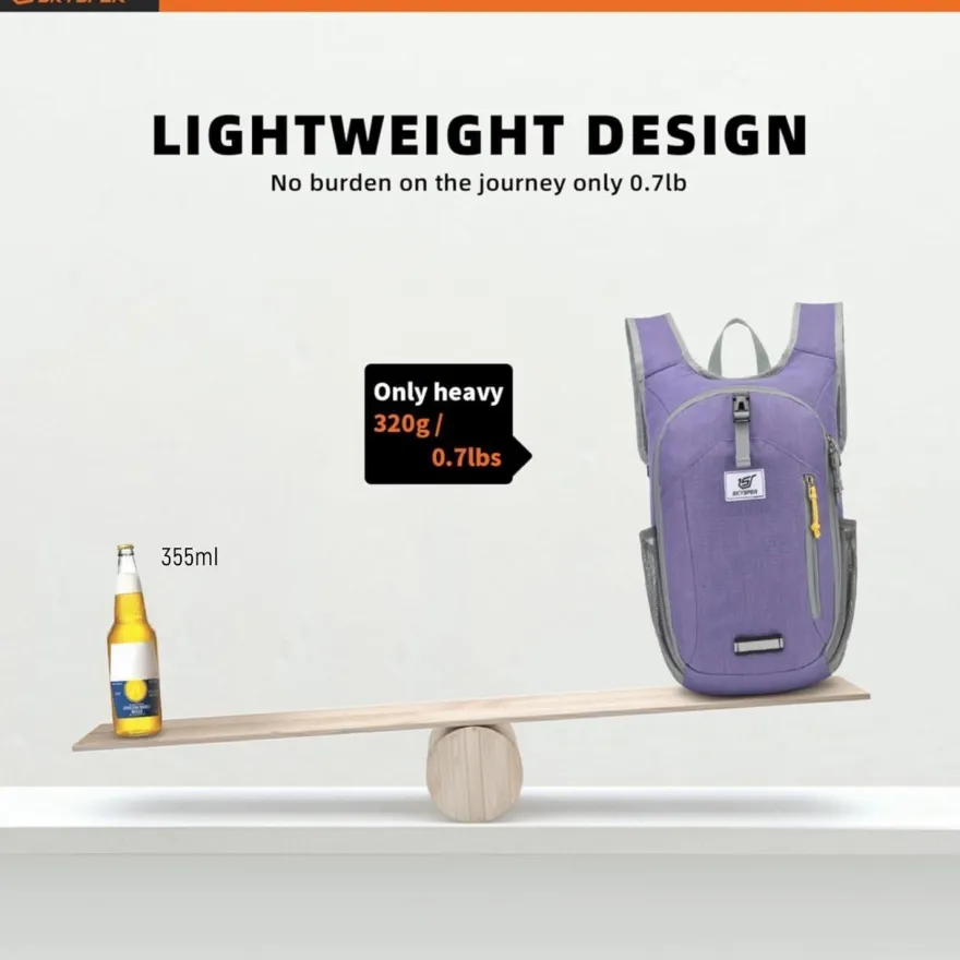 Skysper 10L Faltbarer Wanderrucksack - Ideal für Tagesausflüge, Städtetrips und