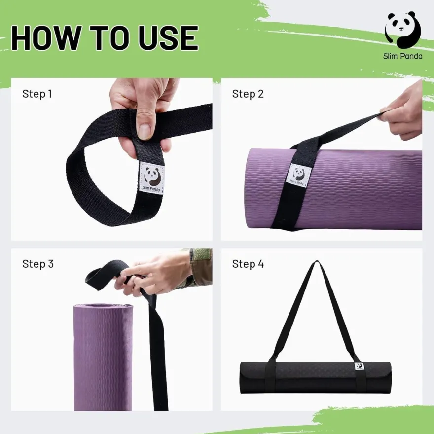 Slim Panda Yogamatte Tragegurt aus Baumwolle - Verstellbar für alle Größen