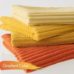 Slozzi 4er Set Kordsamt Kissenbezüge 50x50 cm Orange, weich und pflegeleicht
