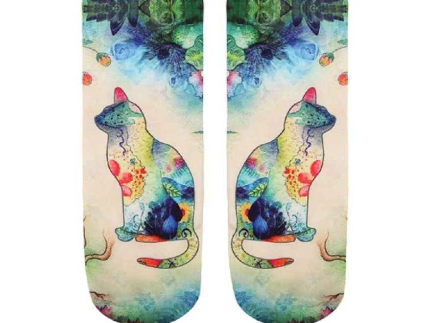 Socken Katze Katzen Hunde Strümpfe Socke Sneaker Motiv Motive Eyecatcher neu