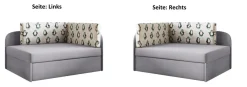 Sofa Kindersofa Schlafsofa inkl. Bettkasten MAILO Seite Rechts Stoff Grau