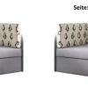 Sofa Kindersofa Schlafsofa inkl. Bettkasten MAILO Seite Links Stoff Hellgrau-Ros