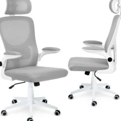 Sofotel Bürostuhl aus Messing mit Mikro-Mesh-Gewebe, Grau