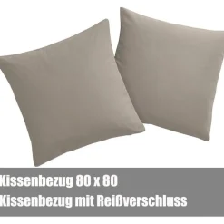 Soifox Bettwäsche 140x200 cm Taupe - Bügelfreie Mikrofaser Bettgarnitur mit