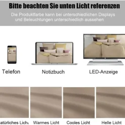 Soifox Bettwäsche 180x200 Sandy Beige Mikrofaser Bügelfrei Knitterfrei mit 2