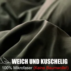 Soifox Kissenbezug 40x70 cm (2er Set) - Olivgrün, 100% Mikrofaser, mit