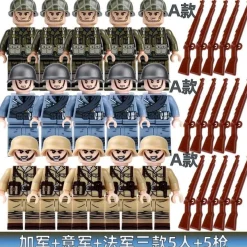 Soldat Armee WW2 WW1 Wargame Hero Spielzeug Minifigur Modelle Trooper Englisch Bauste