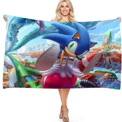 Sonic the Hedgehog Strandtuch Miles Tails Knuckles Echidna Badetücher Picknickmatte
