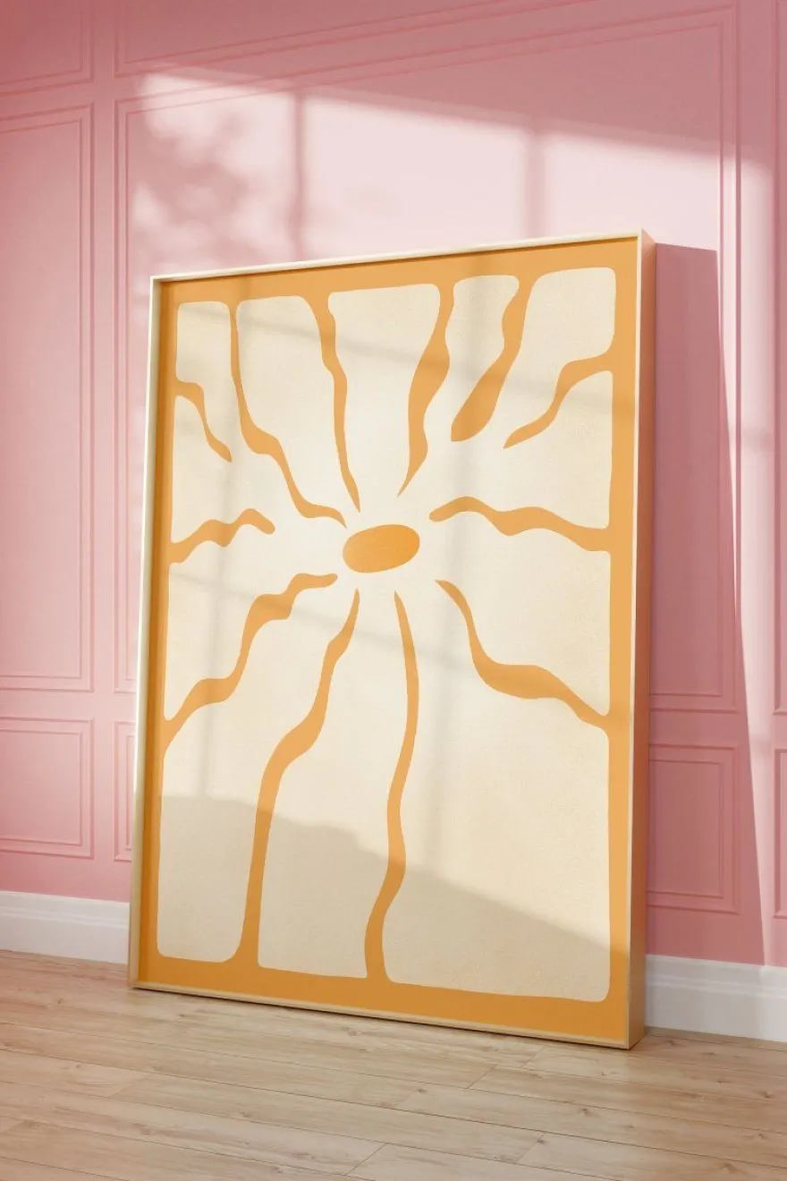 Sonne Abstrakt Poster · Geschenkidee · Modernes Wandbild · Print ohne Rahmen