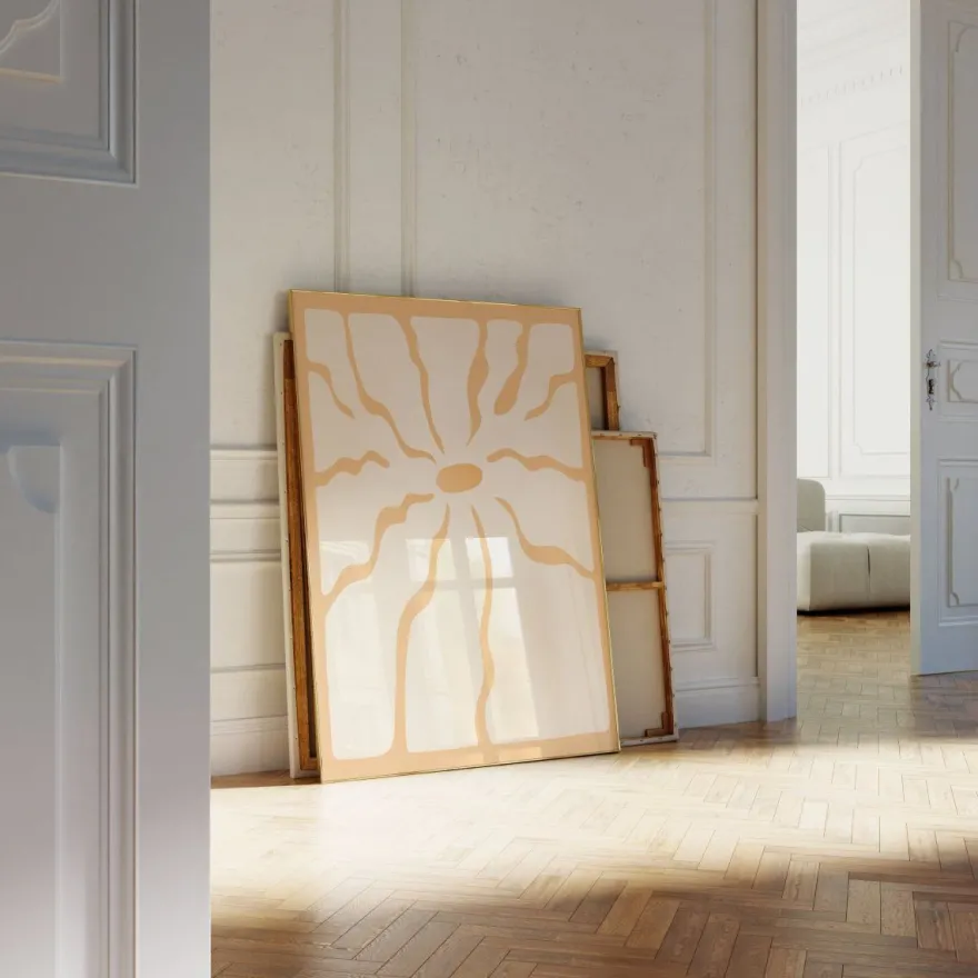 Sonne Abstrakt Poster · Geschenkidee · Modernes Wandbild · Print ohne Rahmen