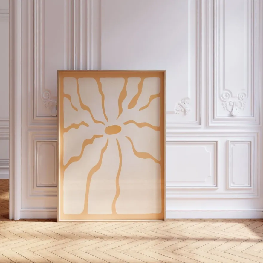 Sonne Abstrakt Poster · Geschenkidee · Modernes Wandbild · Print ohne Rahmen