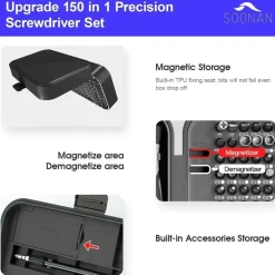 SOONAN 150-in-1 Präzisions-Schraubendreher-Set für Elektronikreparaturen