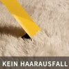 Sour Lemon Hochflor Teppich Beige 200x300 cm - Waschbar, Anti-Rutsch, Flauschig