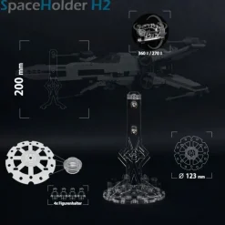 SpaceHolder® aus Plexiglas H2 Höhe 20,0 cm für eure LEGO Modelle