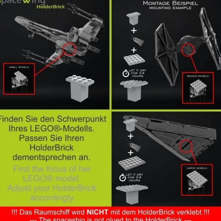 SpaceWing® W1 aus Plexiglas für eure LEGO Modelle Tiefe: 15,0 cm