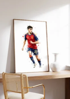 Spanien Fussball Poster · Geschenkidee · Aquarell Sport Wandbild · Deko Print