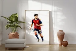 Spanien Fussball Poster · Geschenkidee · Aquarell Sport Wandbild · Deko Print