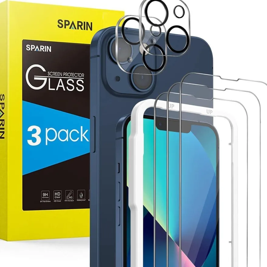 SPARIN Schutzfolie iPhone 13 6,1 Zoll 3 Stück Displayschutz Gehärtetes Glas 9H