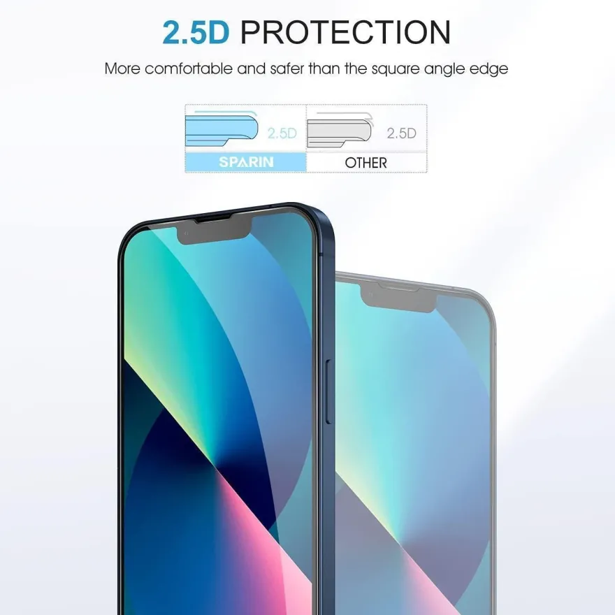 SPARIN Schutzfolie iPhone 13 6,1 Zoll 3 Stück Displayschutz Gehärtetes Glas 9H