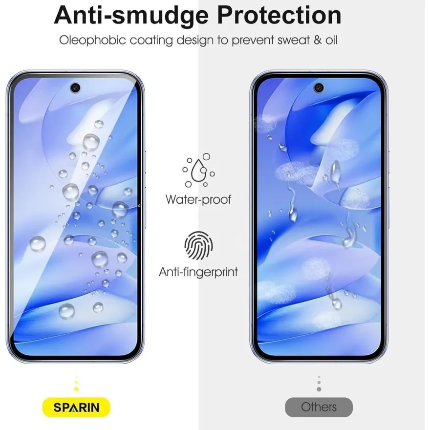 SPARIN 3 + 2 Stück Schutzfolie für Google Pixel 9a: Panzerglas mit Kameraschutz