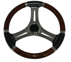 3-Speichen Bootslenkrad Niro-Steuerrad Elegance echt Holz Mahagoni Lenkrad
