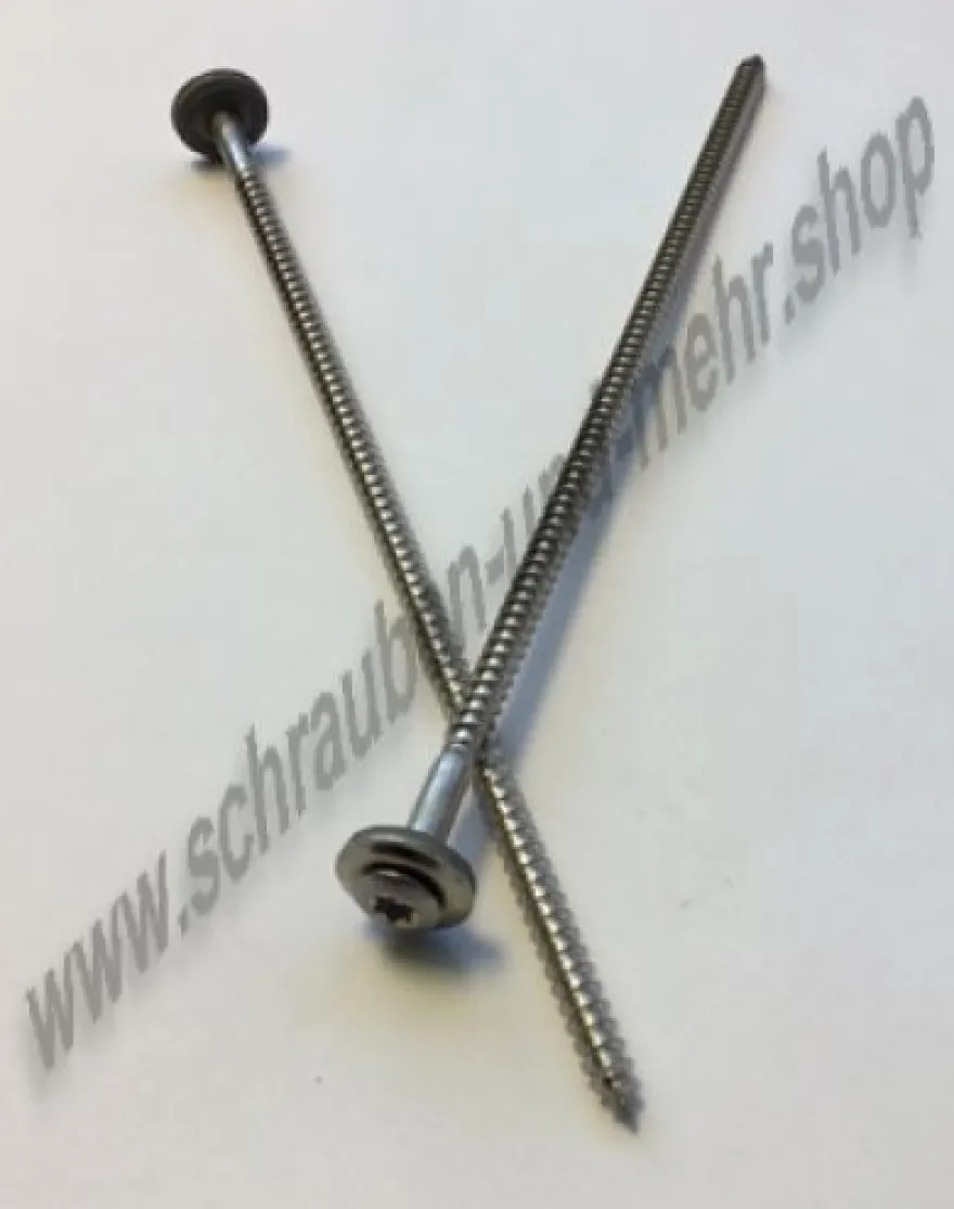 Spenglerschrauben Edelstahl A2 Dichtscheibe 15 mm 4,5x150 - 5x300 Torx Dübel