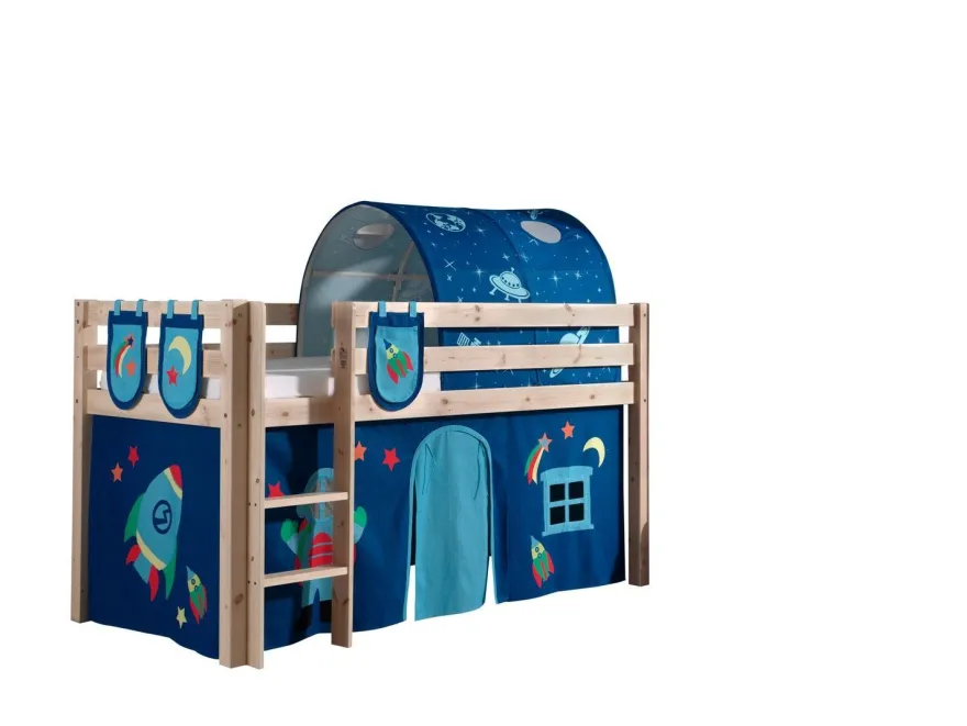 Spielbett Pino mit Textilset Kiefer Natur