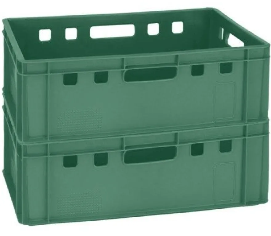 2 Spielzeugbox Lagerbehälter stapelbar E2 60x40x20 cm grün NEU Gastlando