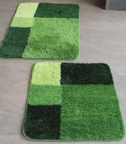 Spirella Prisco Green Mix Badvorleger 55x65cm - Florhöhe 12mm, modernes Muster