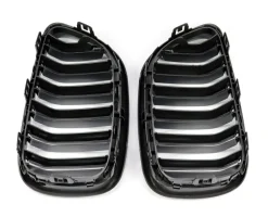 SPORT KÜHLER-GRILL Hochglanz Schwarz Doppelspeichen FÜR BMW F22 F23 BJ 2014-2016