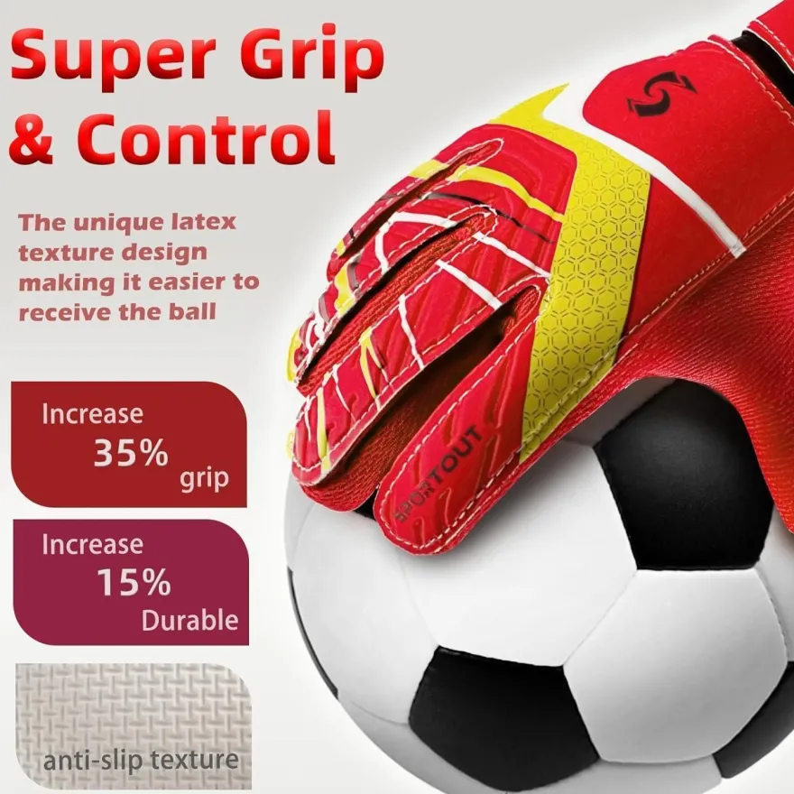 Sportout Torwarthandschuhe für Kinder & Jugendliche, Fußballhandschuhe mit