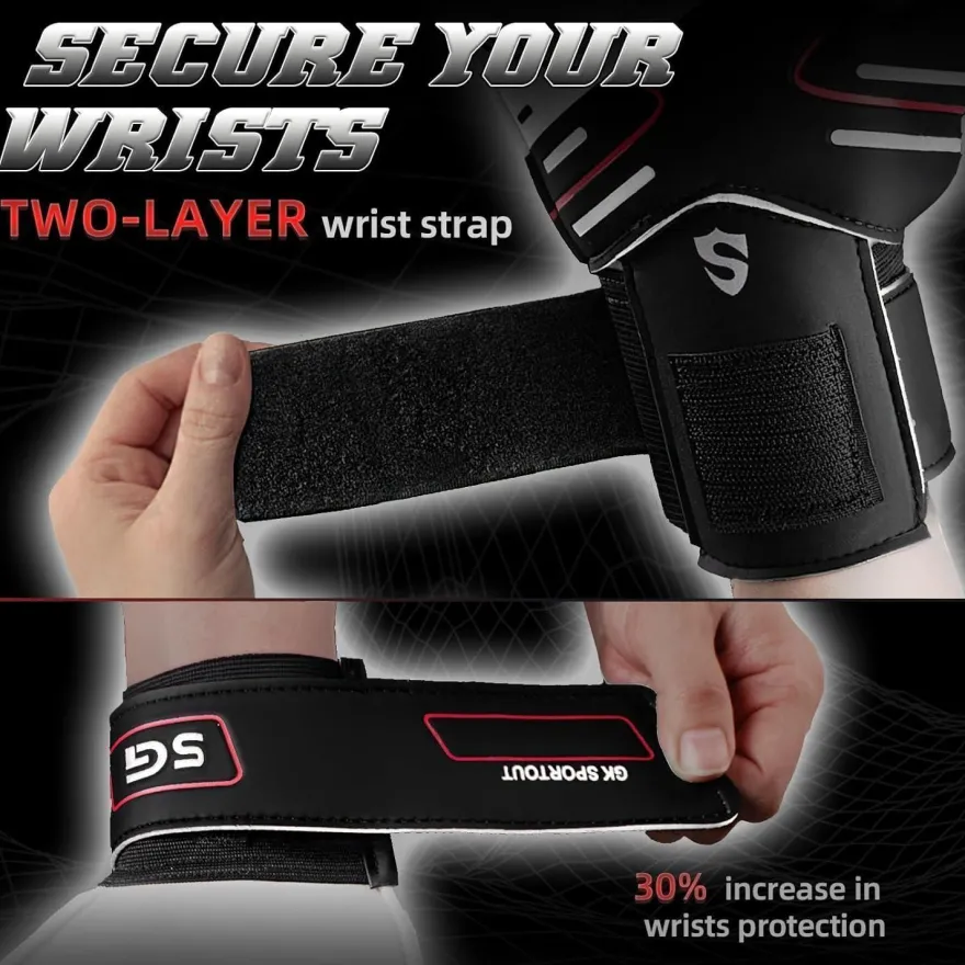 Sportout Torwarthandschuhe mit Fingersave, rutschfeste 4mm Latex Handflächen