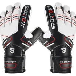 Sportout Torwarthandschuhe mit Fingersave, rutschfeste 4mm Latex Handflächen