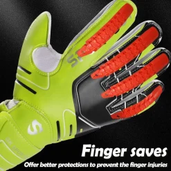 Sportout Torwarthandschuhe mit Fingersave, rutschfeste 4mm Latex Handfläche