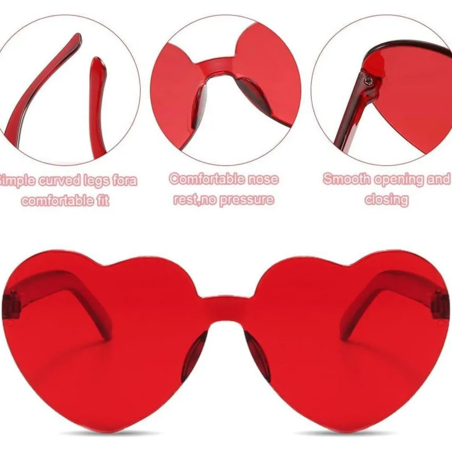 Sprinlot 12er Pack Herz Party Brillen - Bunte und Lustige Brillen für Fasching