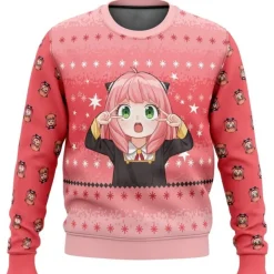 SPY×FAMILY Rundhalspullover Anya Yor Loid Forger 3D Druck Hoody Weihnachts Sweatshirt
