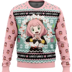 SPY×FAMILY Rundhalspullover Anya Yor Loid Forger 3D Druck Hoody Weihnachts Sweatshirt