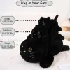 SQEQE Gewichtetes Katze Kuscheltier, Schwarze Katze Plüschtier mit Gewicht