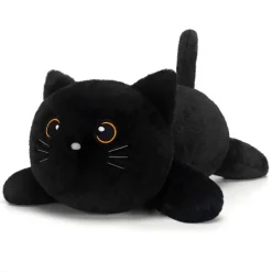 SQEQE Gewichtetes Katze Kuscheltier, Schwarze Katze Plüschtier mit Gewicht