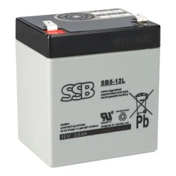 SSB Battery SB5-12L AGM Bleiakku 12V 5Ah T2 / Faston 6,3 mm