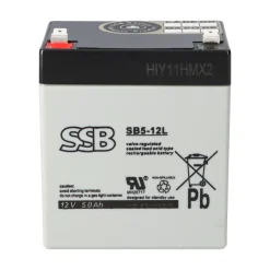 SSB Battery SB5-12L AGM Bleiakku 12V 5Ah T2 / Faston 6,3 mm