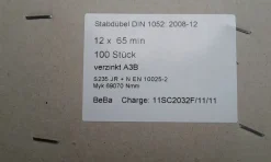 Stabdübel 12x65 DIN 1052 verzinkt A3B beidseitig angefast 50 Stk