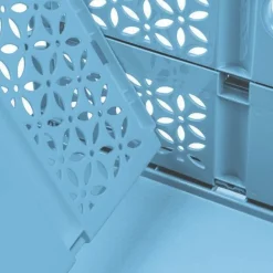 Stabile Profi Klappbox 32L PAFEN Einkaufskiste klappbar mit Soft-Griffe Blau