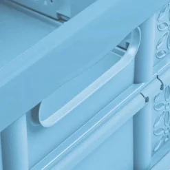 Stabile Profi Klappbox 32L PAFEN Einkaufskiste klappbar mit Soft-Griffe Blau