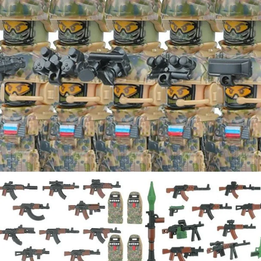 Stadtkommando Special-Forces Figuren SWAT Armee Soldat Schild Waffen Klemmbausteine